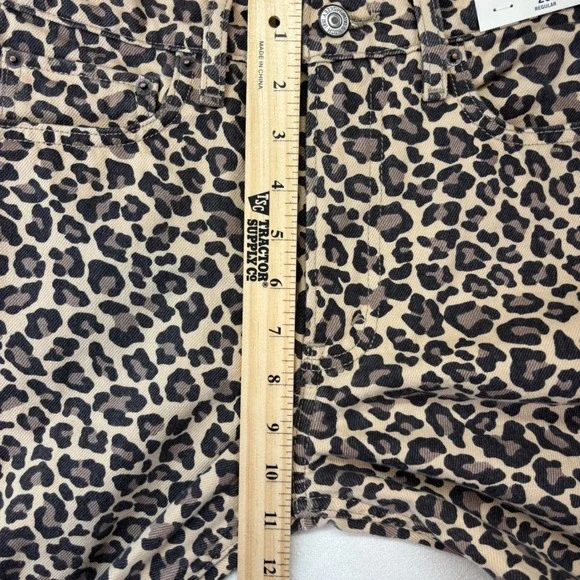Abercrombie & Fitch The Barrel Jean Mid Rise Leopard Print Denim 26 Regular New - Picture 9 of 13
